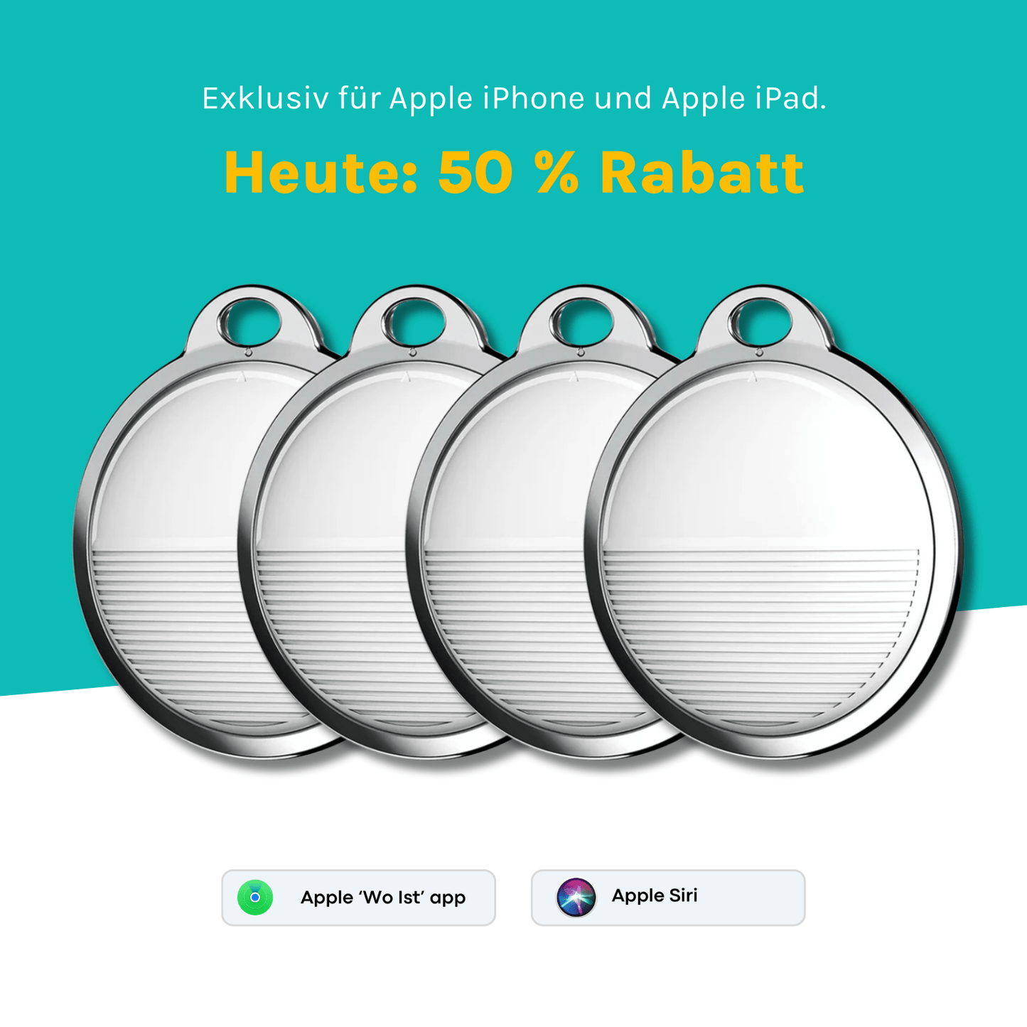 Premium SmartTag. Die Alternative zum AirTag (4-er Pack).