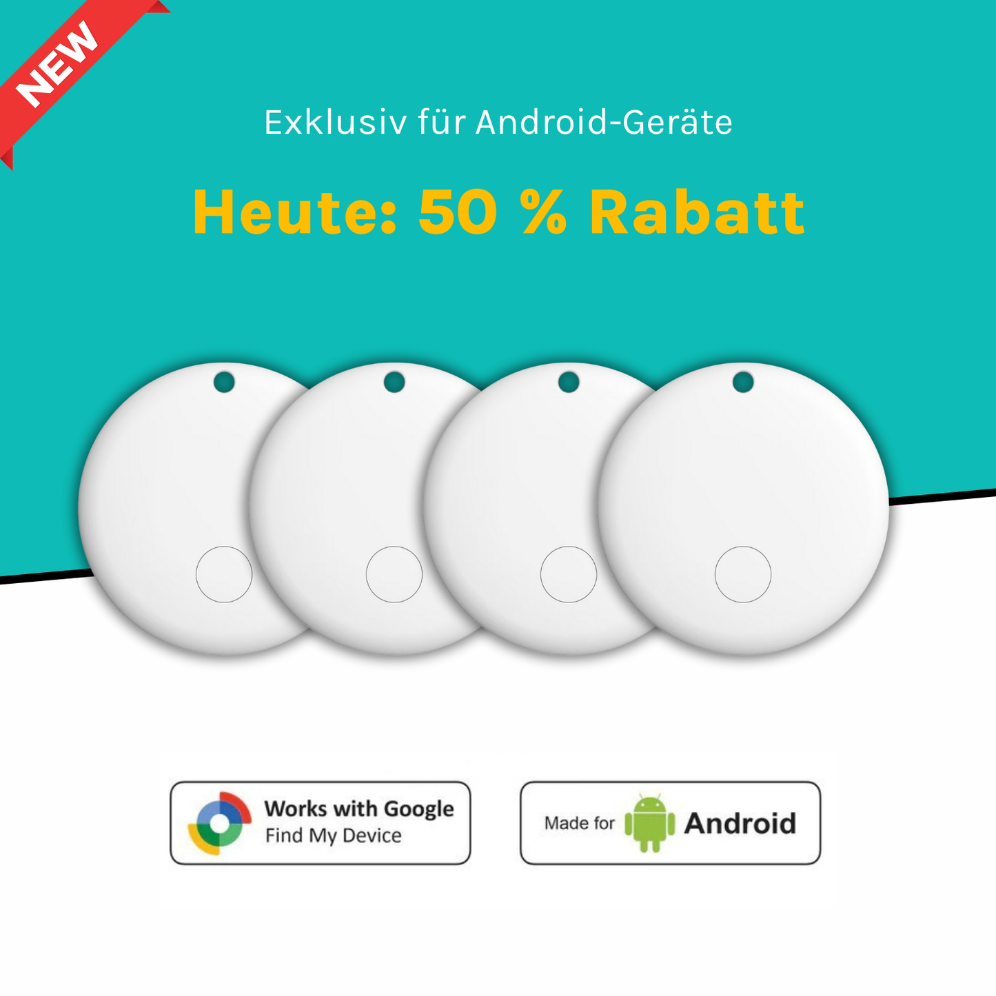Premium Android SmartTag. Die Alternative zum AirTag (4-er Pack).