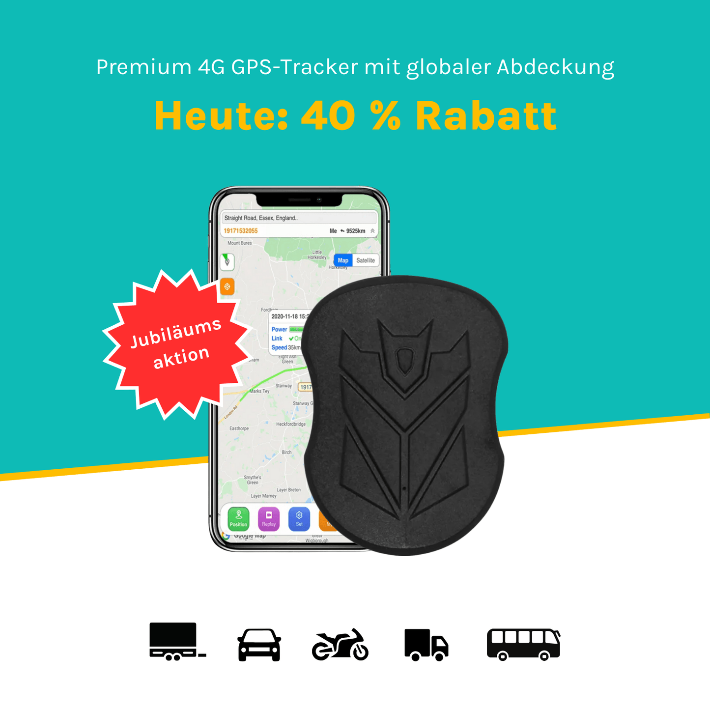 Premium 4G GPS-Tracker ohne Abonnement 