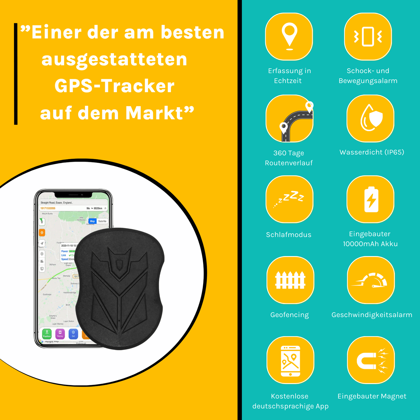 Premium 4G GPS-Tracker ohne Abonnement 